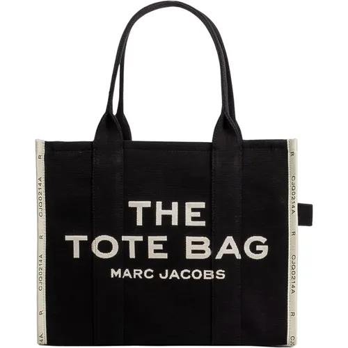 Schwarze Jacquard Large Tote Tasche,Schwarze Große Tote Tasche mit Logo,Tote Bags,Stilvolle Schultertasche - Marc Jacobs - Modalova
