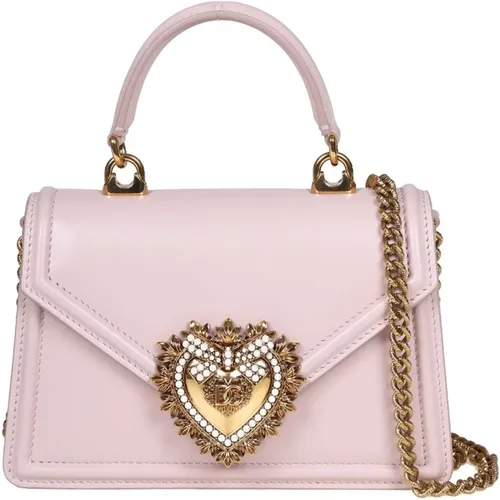 Small Devotion Handbag in Powder Leather , female, Sizes: ONE SIZE - Dolce & Gabbana - Modalova