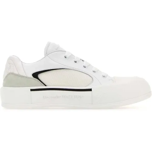 Canvas and Leather Plimsoll Sneakers , male, Sizes: 7 UK, 11 UK, 6 1/2 UK, 5 1/2 UK, 9 UK, 9 1/2 UK, 10 UK, 7 1/2 UK, 8 UK, 5 UK, 6 UK, 8 1/2 UK - alexander mcqueen - Modalova