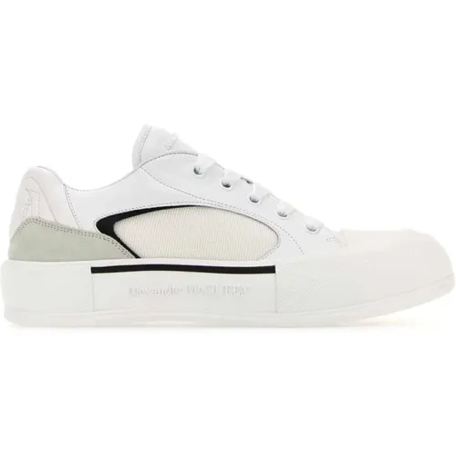 Canvas and Leather Plimsoll Sneakers , male, Sizes: 7 UK, 11 UK, 9 UK, 10 UK, 8 UK, 5 UK, 6 UK - alexander mcqueen - Modalova