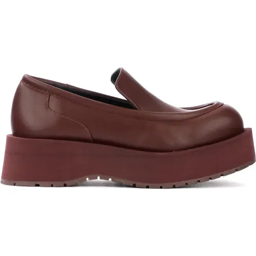 Loafers, female, , Size: 6 US Bordeaux Leather Tibi Moccasin - Paloma Barceló - Modalova