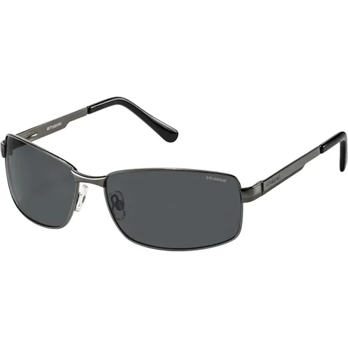 Ruthenium/Grey Polarized Sunglasses , male, Sizes: 63 MM - Polaroid - Modalova