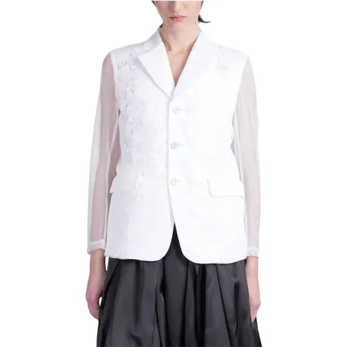 Blazers, female, , Size: M Button-Up Jacket with Flap Pockets - Comme des Garçons - Modalova