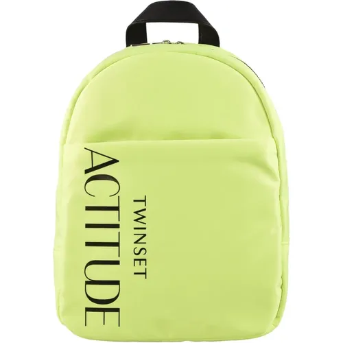 Lime Backpack with Signature Dust Backpack , female, Sizes: ONE SIZE - Twinset - Modalova