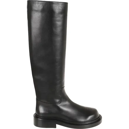 Schwarze Leder Stiefeletten - Jil Sander - Modalova