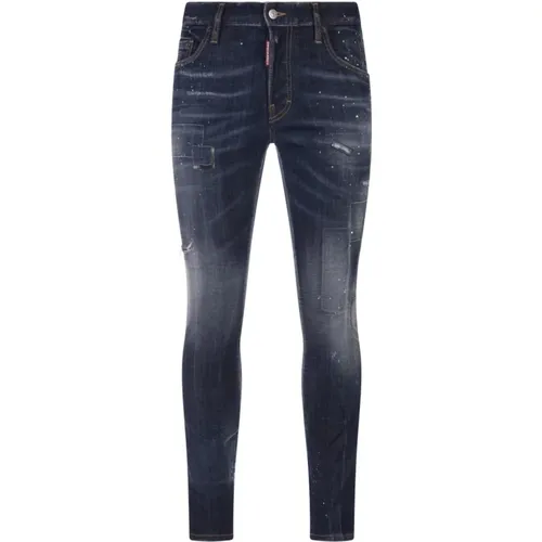 Blaue Skater-Jeans mit Used-Look , Herren, Größe: 2XL - Dsquared2 - Modalova