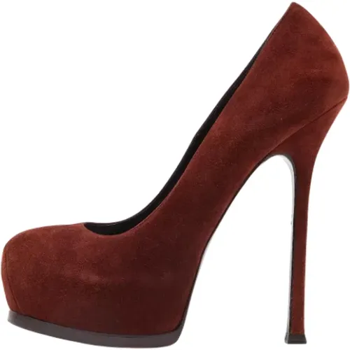 Pre-owned Pumps, female, , Size: 9 US Pre-owned Suede heels - Yves Saint Laurent Vintage - Modalova