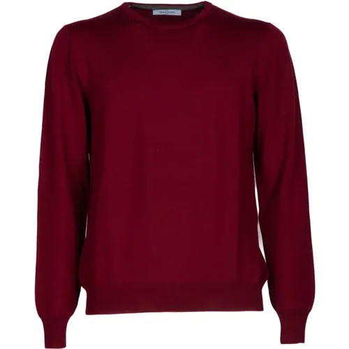 Bordeaux Ribbed Wool Sweater , male, Sizes: 3XL, 4XL, 5XL - Gran Sasso - Modalova