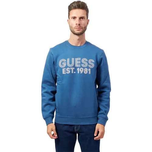 Blauer Rundhalspullover Guess - Guess - Modalova