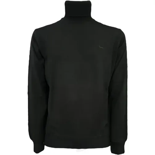 Turtlenecks, male, , Size: L men's sweater with tone-on-tone logo - XL - Harmont & Blaine - Modalova