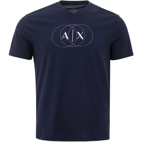 T-Shirts, male, , Size: M Elegant Cotton T-Shirt Men - Armani Exchange - Modalova