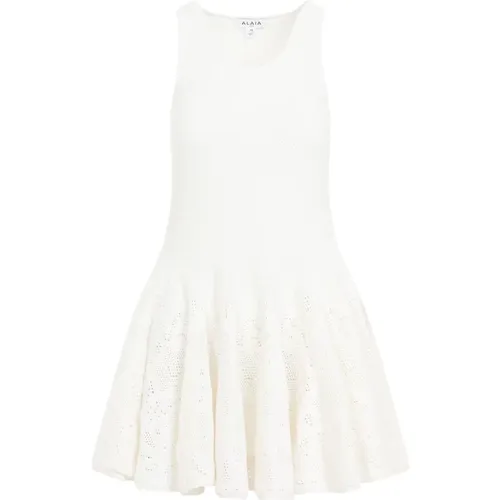 Lace Flared Skater Dress , female, Sizes: M - Alaïa - Modalova