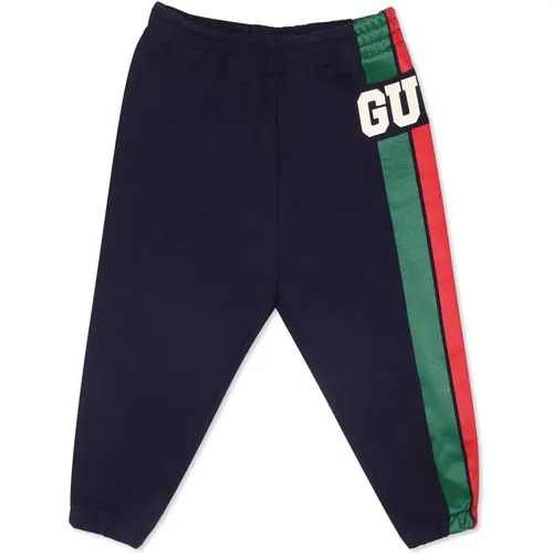 Kindermodenkollektion,Blau Baumwolle Gestrickt Signatur Design Logo Druck - Gucci - Modalova