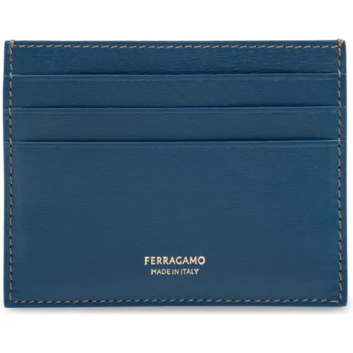 Wallets & Cardholders, male, , Size: ONE SIZE Leather card case - Salvatore Ferragamo - Modalova