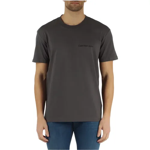 Baumwoll T-Shirt mit Logo-Prägung , Herren, Größe: M - Calvin Klein Jeans - Modalova