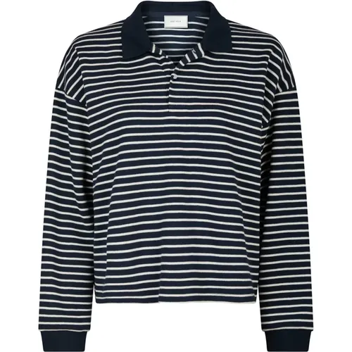 Striped Polo Blouse Navy , female, Sizes: L, M, S, XL, XS - NEO NOIR - Modalova