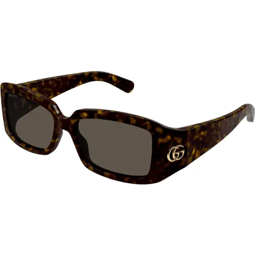 Stilvolle Sonnenbrille in Havana/Braun , Damen, Größe: 54 MM - Gucci - Modalova