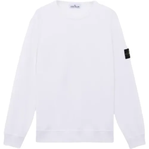 Ribbed Crewneck Brushed Cotton Fleece Sweater , male, Sizes: L, 2XL, XL - Stone Island - Modalova