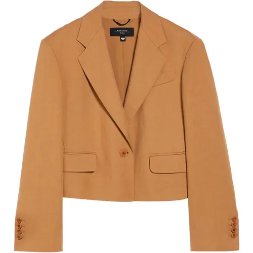 Lebendige Orangene Jacke , Damen, Größe: M - Max Mara Weekend - Modalova