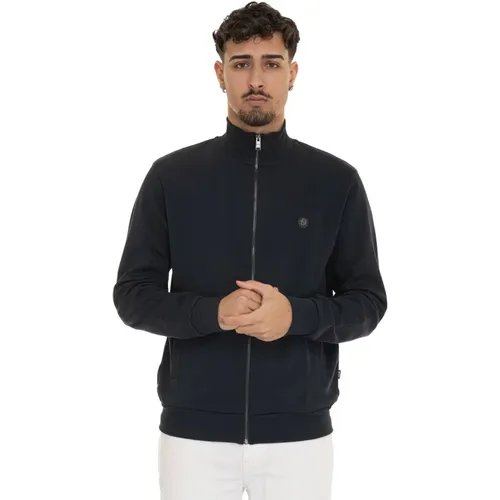 Zip-throughs, male, , Size: M Zip Closure Logo Sweatshirt Cotton Polyester - Boss - Modalova