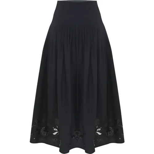 Midi Skirts, female, , Size: 2XS Elegant Lace Detailed Flowing Skirt - Kocca - Modalova