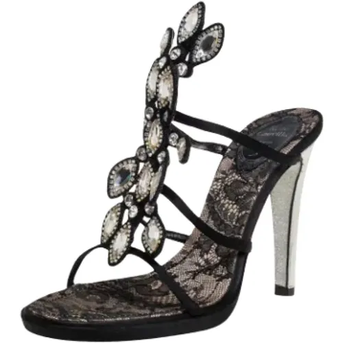 Pre-owned Sandals, female, , Size: 9 US Pre-owned Satin sandals - René Caovilla Pre-owned - Modalova