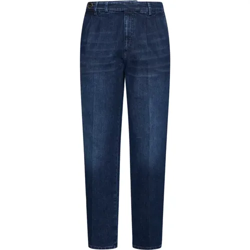 Blaue Stretch-Denim-Jeans mit Whiskering - BRUNELLO CUCINELLI - Modalova