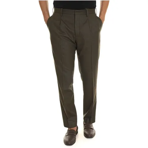 Flanell Chino Hose mit Front Darts , Herren, Größe: M - Hindustrie - Modalova