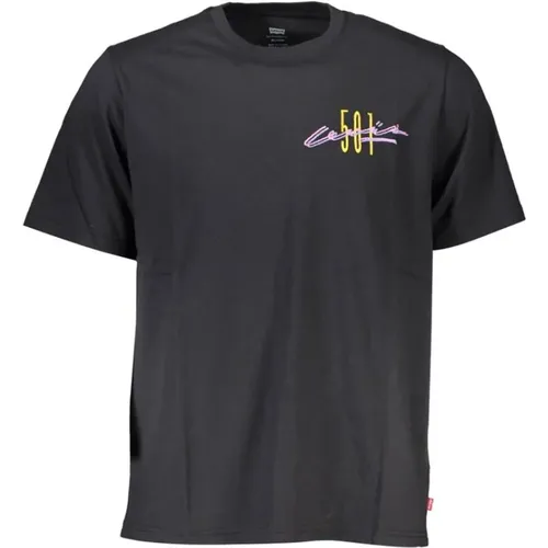 Levi's, Schwarzes lässiges T-Shirt mit Stickerei , Herren, Größe: XL - Levis - Modalova