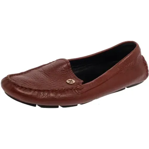 Pre-owned Flats, female, , Size: 6 1/2 US Pre-owned Leather flats - Gucci Vintage - Modalova