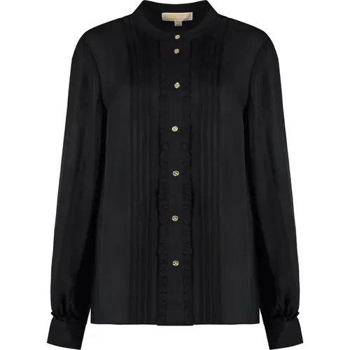 Silk Blend Blouse with Decorative Ruffles , female, Sizes: L, S, XS, XL - Michael Kors - Modalova