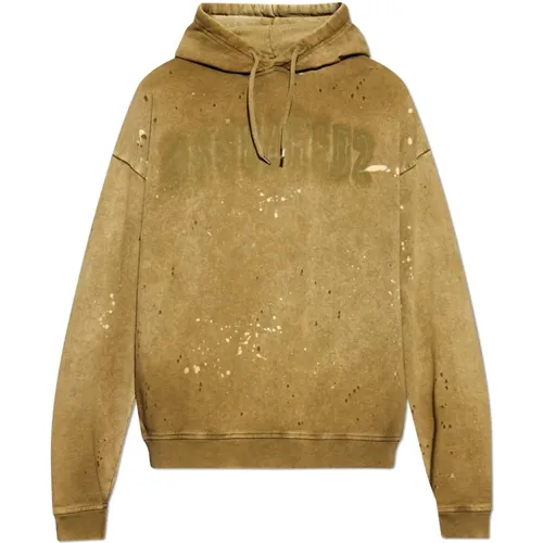 Hoodies, male, , Size: XL Sweatshirt with a vintage effect - Dsquared2 - Modalova