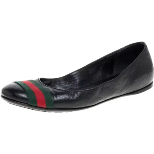 Pre-owned Flats, female, , Size: 5 1/2 US Pre-owned Leather flats - Gucci Vintage - Modalova