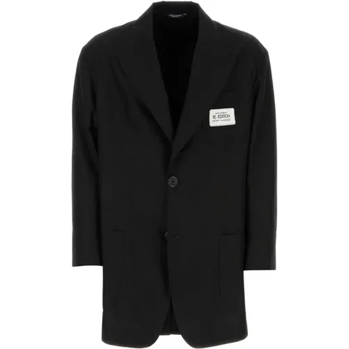 Blazers, male, , Size: S Oversize Shantung Blazer - Dolce & Gabbana - Modalova