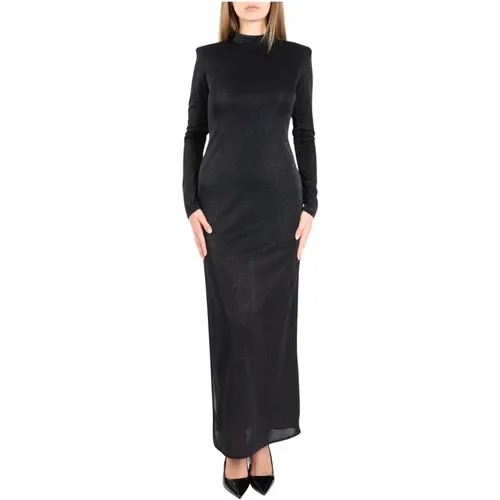 High Neck Lurex Jersey Dress , female, Sizes: XS, M, S, L, XL - Simona Corsellini - Modalova