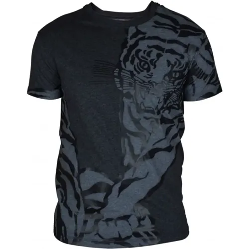 Graues T-Shirt mit Tigerdruck - Valentino Garavani - Modalova