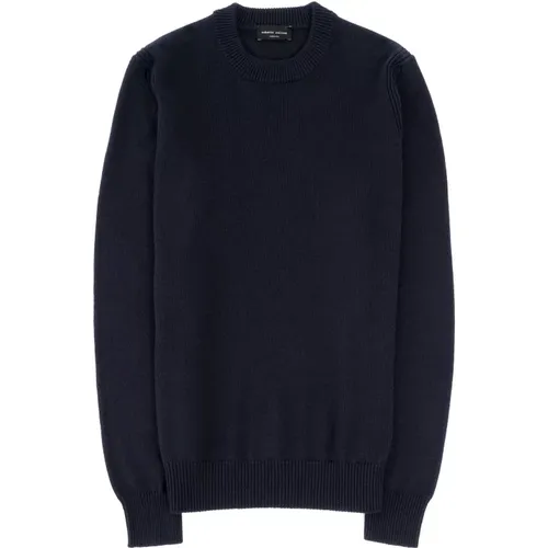 Marine Strickpullover , Herren, Größe: M - Roberto Collina - Modalova