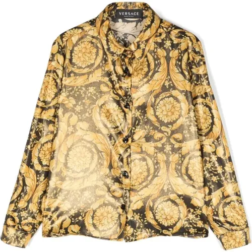 Goldenes Barocco-Print Hemd Versace - Versace - Modalova