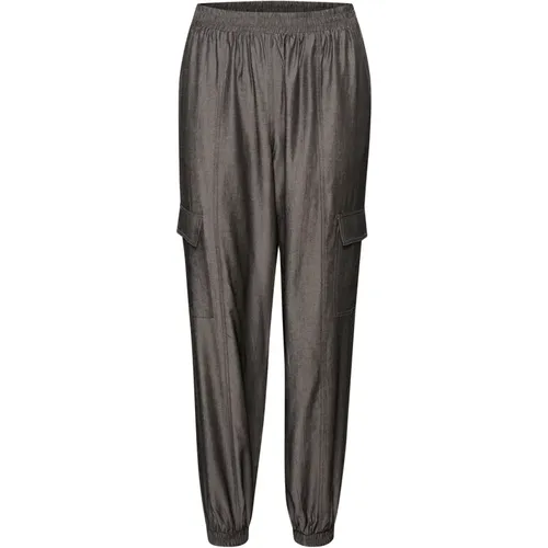 Cargo-inspired Jog Pants in Dark Grey Chambray , female, Sizes: 3XL - Kaffe - Modalova