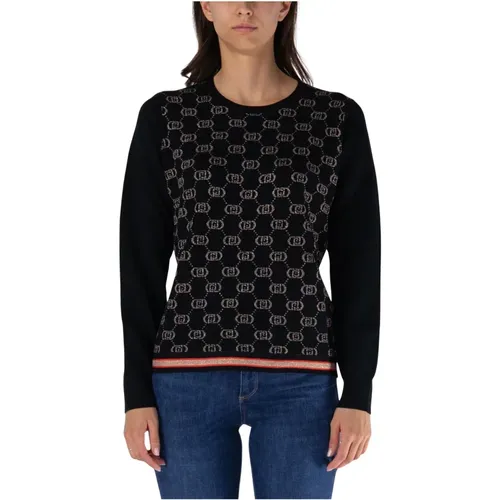 Monogram Crewneck Sweater , Damen, Größe: M - Liu Jo - Modalova