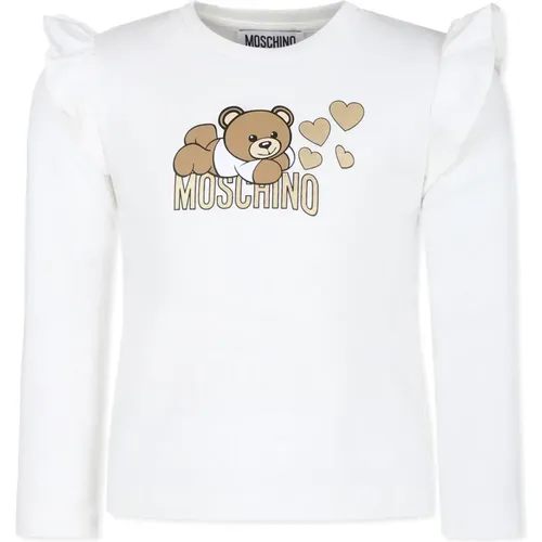 Kinder Weißes T-Shirt mit Rüschen - Moschino - Modalova