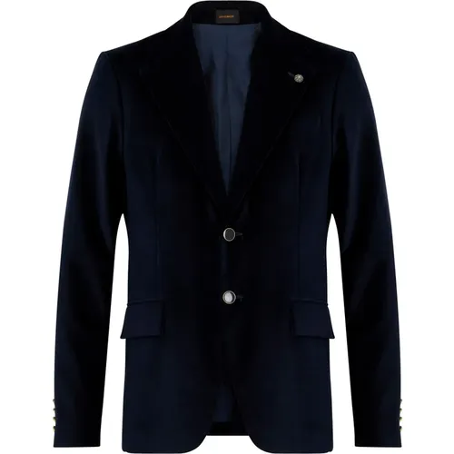 Blazers, male, , Size: XL Velvet Blazer Men's Outerwear - Officina36 - Modalova