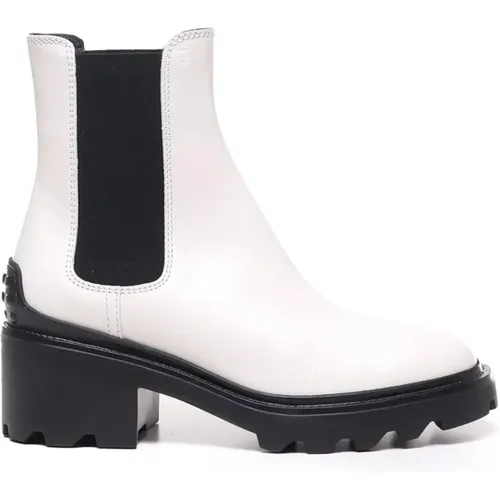 Calfskin Boots with Tab , female, Sizes: 6 1/2 UK, 6 UK, 5 1/2 UK, 4 1/2 UK, 7 UK - TOD'S - Modalova