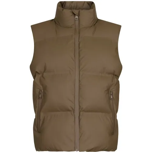 Quilted Puffer Vest Dark Taupe , female, Sizes: S, XS - NEO NOIR - Modalova