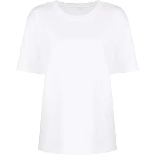 Oversized Logo Baumwoll T-Shirt , Damen, Größe: XS - alexander wang - Modalova