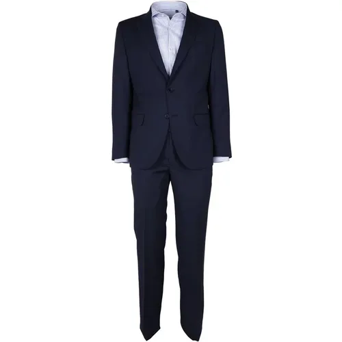 Single Breasted Suits, male, , Size: XL Virgin Wool Suit Drop 7 - Made in Italia - Modalova