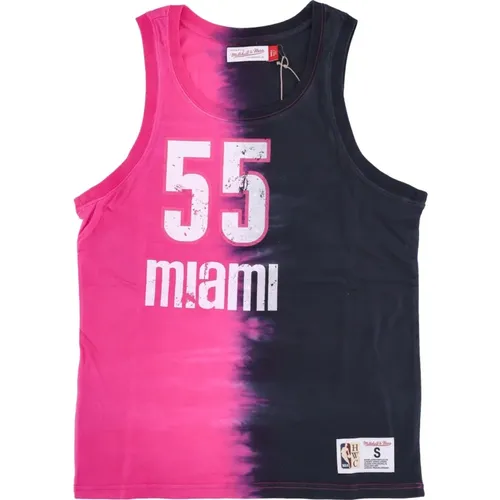 Sportswear, male, , Size: L Miami Heat Tie Dye Tank Top - Mitchell & Ness - Modalova