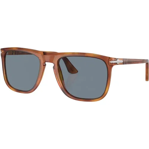 Sunglasses, unisex, , Size: 57 MM Terra Di Siena/Light Blue Sunglasses - Persol - Modalova