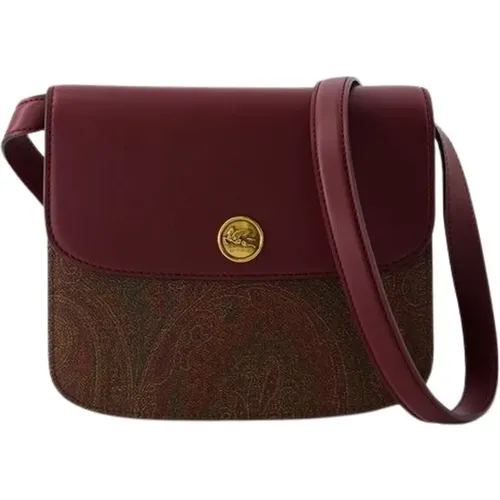 Burgundy Leather Crossbody Bag , female, Sizes: ONE SIZE - ETRO - Modalova