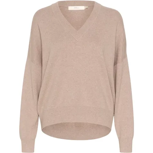 V-Neck Knit Sweater Sandy Grey Melange , female, Sizes: 2XS, XS - InWear - Modalova